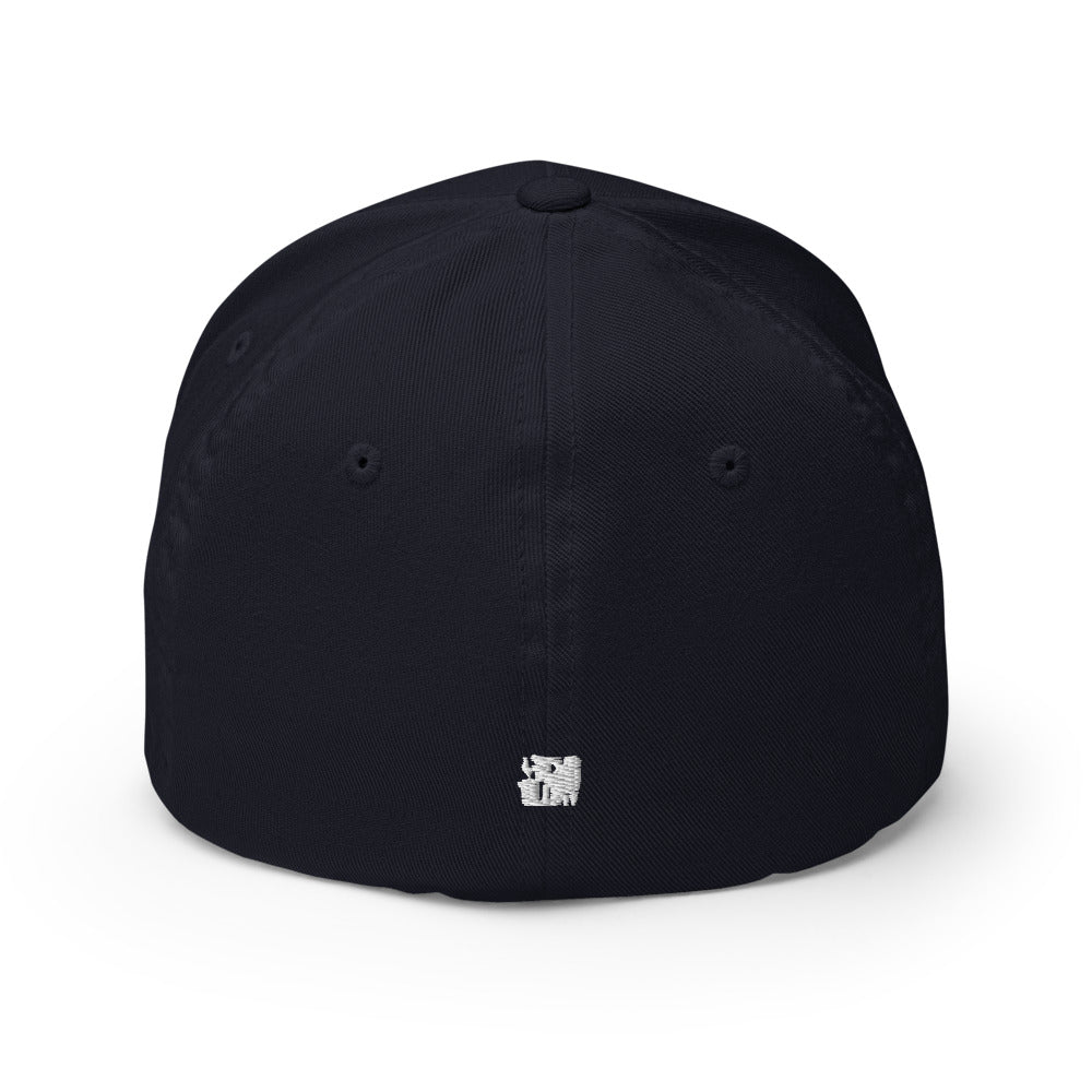 Echo Heart Cap in dark navy, back view with the small EOG embroidery